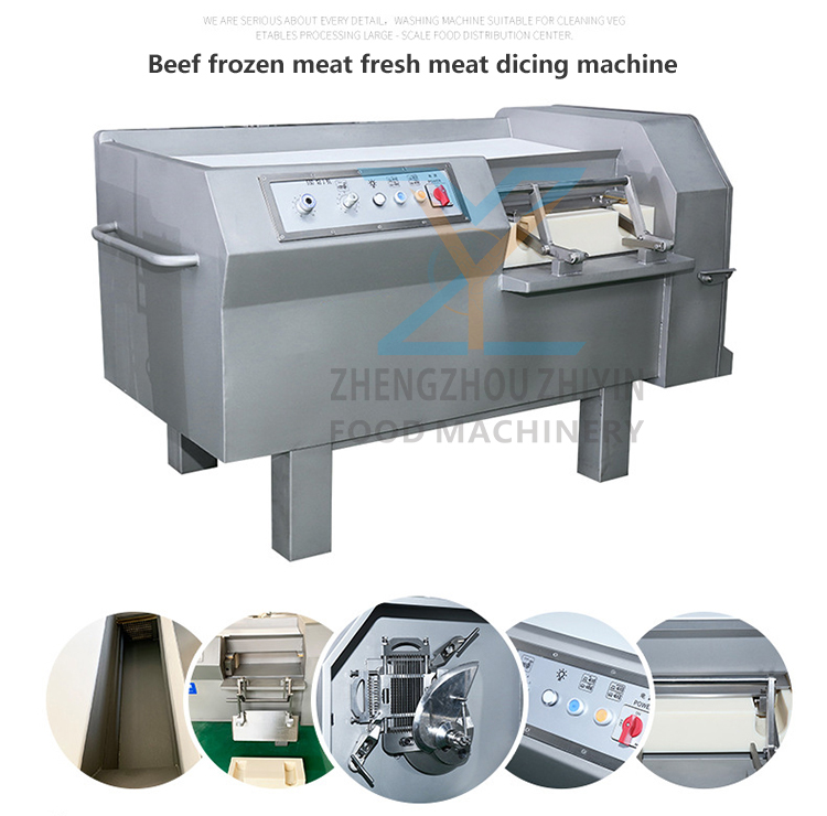 Commercial Meat Dicing Machine Cow Meat Slicing Processing Machinery Chicken Nugget Cutter Slicer Fresh Frozen Meat Slicer